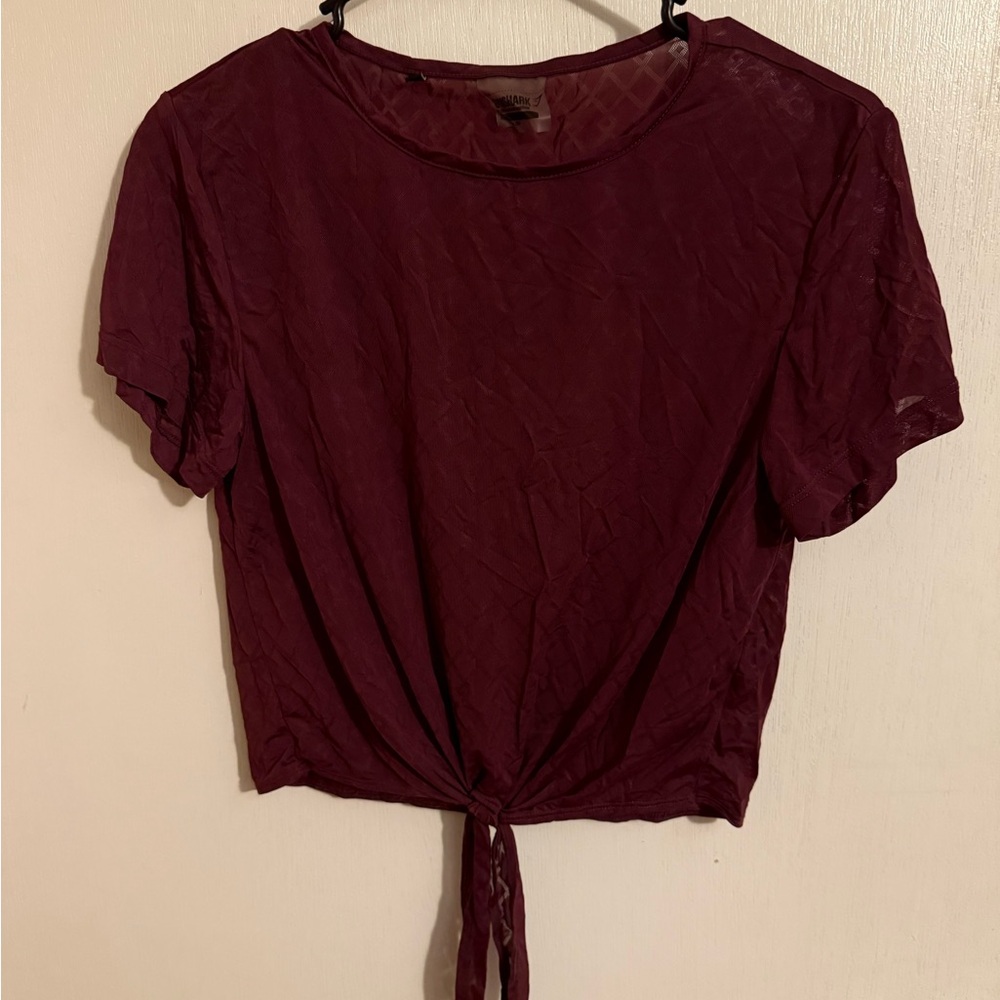 Gymshark Burgundy Tie-Front Top